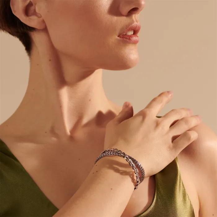 John Hardy Asli Classic Chain Sterling Silver 215mm Medium Cuff Bracelet John Hardy Bracelets
