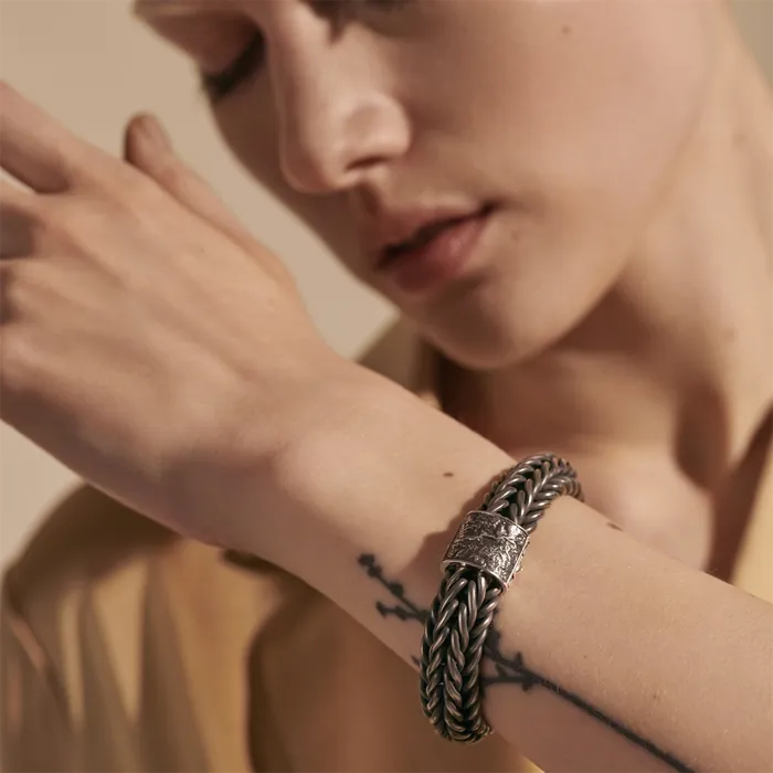 John Hardy Classic Chain Silver 15mm Kami Chain Bracelet with Reticulated Pusher Clasp John Hardy Bracelets John Hardy Classic Chain Silver 15mm Kami Chain Bracelet with Reticulated Pusher Clasp John Hardy Bracelets