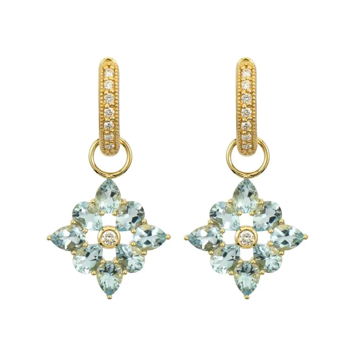 Jude Frances Provence Four Petal Aquamarine Earring Charms Jude Frances Earrings Jude Frances Provence Four Petal Aquamarine Earring Charms Jude Frances Earrings