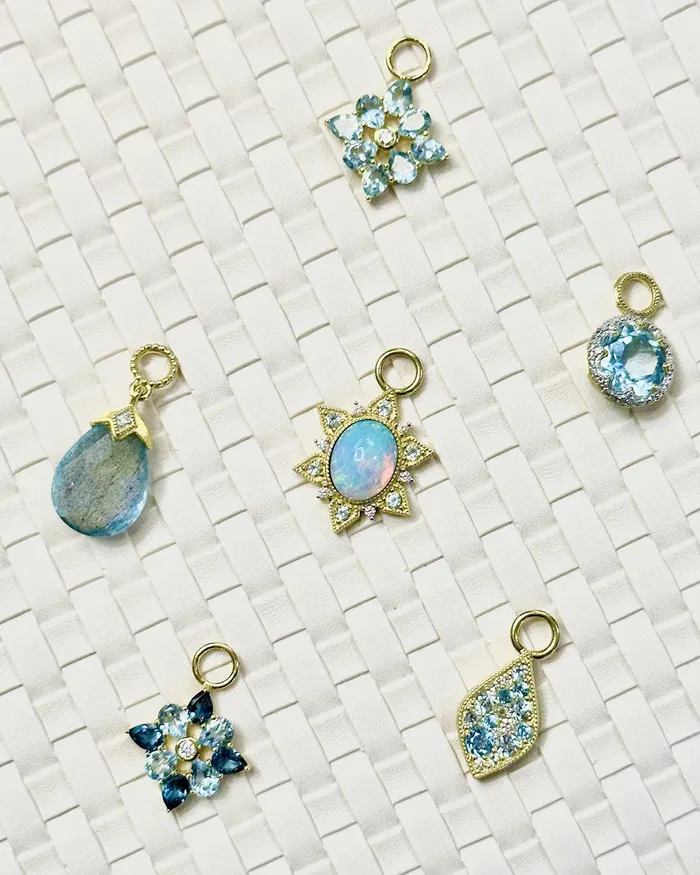 Jude Frances Provence Four Petal Aquamarine Earring Charms Jude Frances Earrings