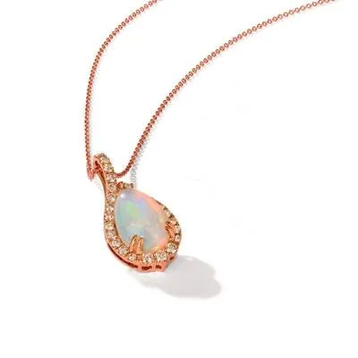 Le Vian Le Vian 14K Strawberry Gold Neopolitan Opal Pendant with Nude Diamonds Necklaces Le Vian Le Vian 14K Strawberry Gold Neopolitan Opal Pendant with Nude Diamonds Necklaces