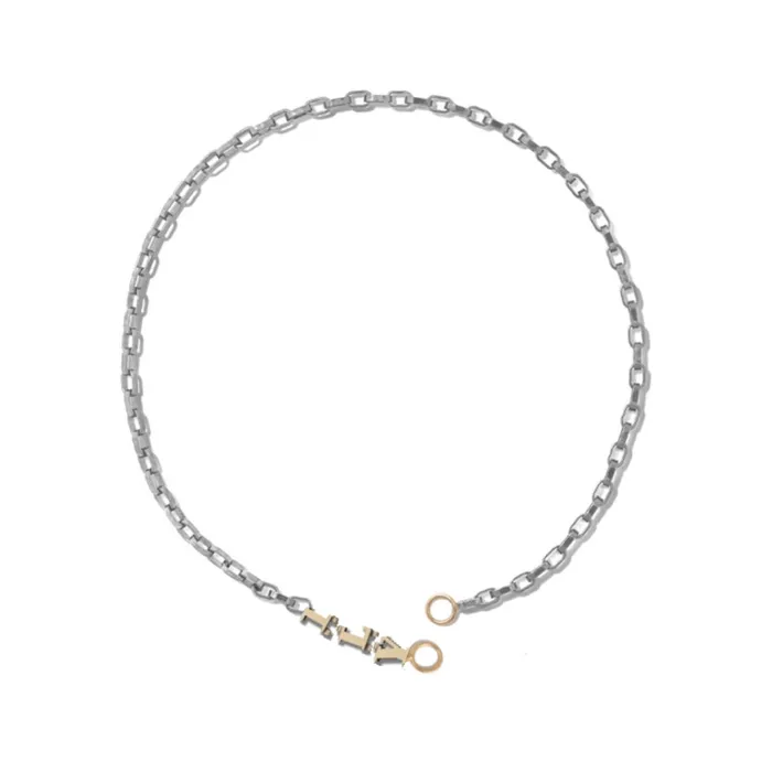 Marla Aaron Silver 14K Gold ILY Talking Chain Bracelet Marla Aaron Bracelets Marla Aaron Silver 14K Gold ILY Talking Chain Bracelet Marla Aaron Bracelets