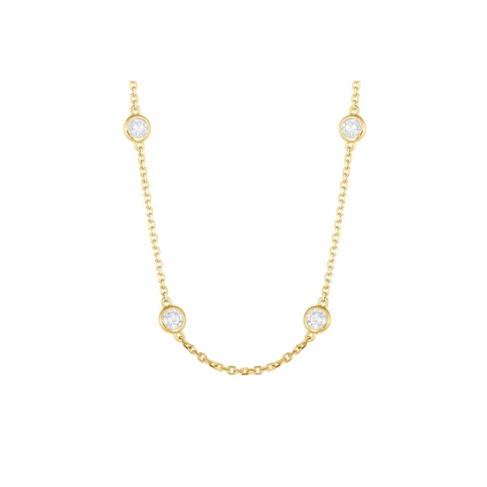 Meierotto Jewelers Necklaces 14K Yellow Gold Diamond Station Necklace