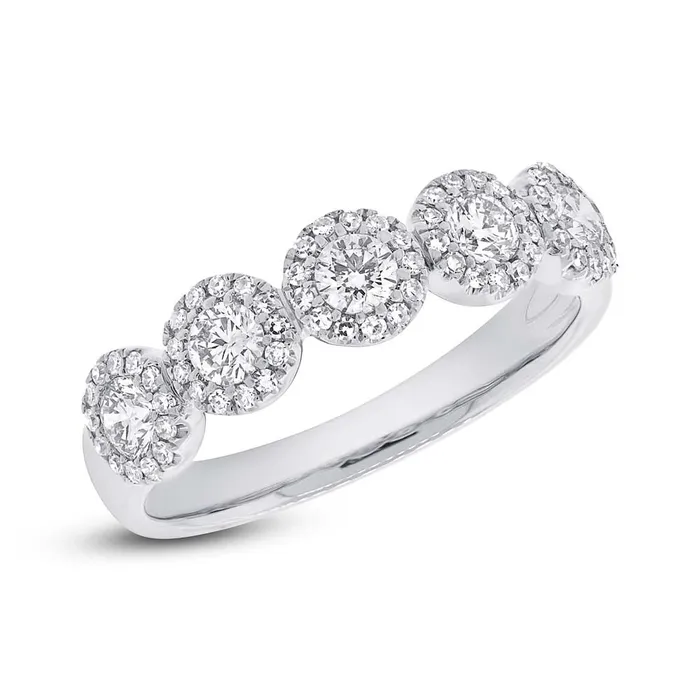 Meierotto Jewelers Rings 14K White Gold 5Cluster Diamond Ring