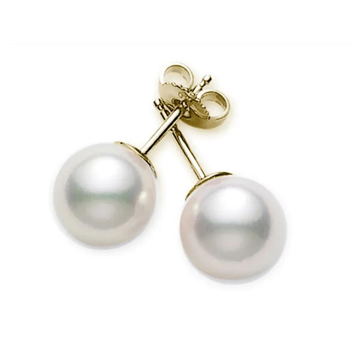 Mikimoto Earrings Mikimoto 18K Yellow Gold 7mm Cultured White Pearl Stud Earrings Mikimoto Earrings Mikimoto 18K Yellow Gold 7mm Cultured White Pearl Stud Earrings