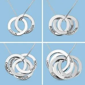 Mom Necklace With Kids Names Stackable Family Name Necklace Interlocking Circle Necklace Infinity Necklace Belbren Necklaces