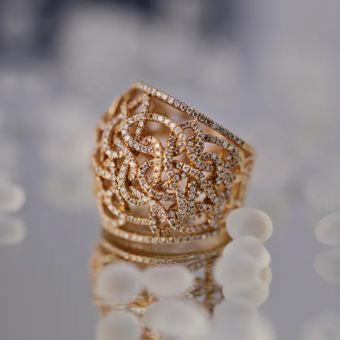 Natural Round Brilliant Diamond Cocktail Ring Set in 18K Rose Gold 205ct tw Diamond Source NYC Rings Natural Round Brilliant Diamond Cocktail Ring Set in 18K Rose Gold 205ct tw Diamond Source NYC Rings
