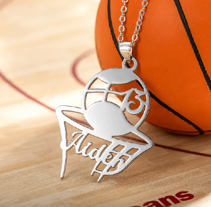 Necklaces Belbren Personalized Basketball Pendant Necklace Customizable with Name and Jersey Number Available in Sterling Silver Stainless Steel or Brass Necklaces Belbren Personalized Basketball Pendant Necklace Customizable with Name and Jersey Number Available in Sterling Silver Stainless Steel or Brass