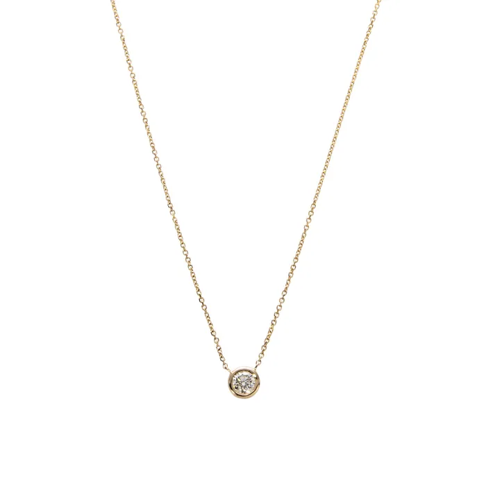 Necklaces Croghans 50ctw Diamond Solitaire Bezel 14K Yellow Gold Necklace Necklaces Croghans 50ctw Diamond Solitaire Bezel 14K Yellow Gold Necklace
