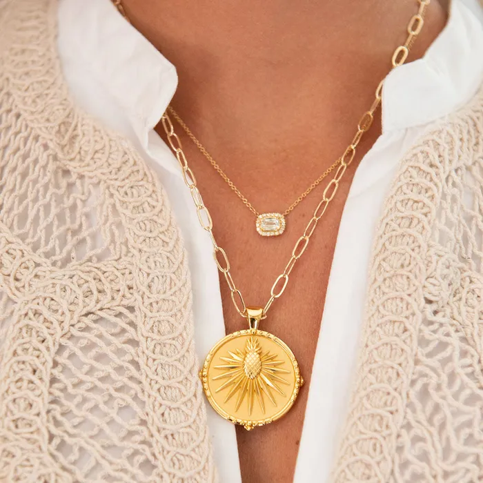 Necklaces Jane Win Jane Win CHARLESTON Original Coin Pendant Necklace
