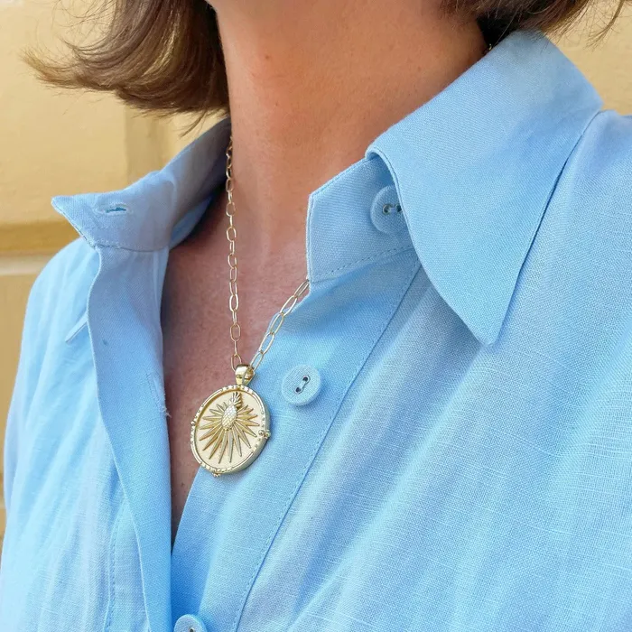Necklaces Jane Win Jane Win CHARLESTON Original Coin Pendant Necklace