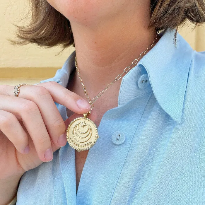 Necklaces Jane Win Jane Win CHARLESTON Original Coin Pendant Necklace