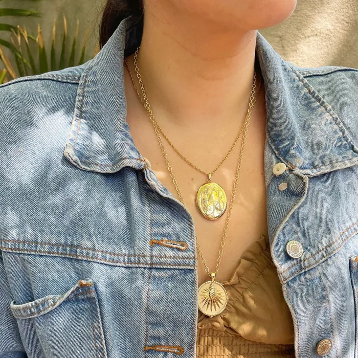 Necklaces Jane Win Jane Win CHARLESTON Original Coin Pendant Necklace