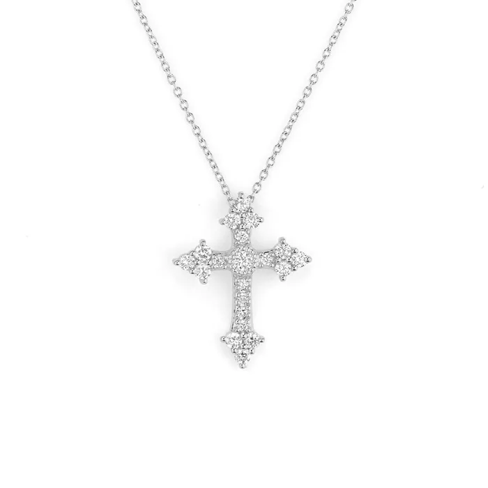 Necklaces Jude Frances Jude Frances Provence Champagne Small Cross Pendant Necklace Necklaces Jude Frances Jude Frances Provence Champagne Small Cross Pendant Necklace