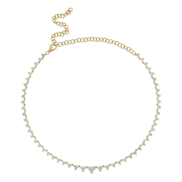 Necklaces Meierotto Jewelers 14K Yellow Gold Triangle Gradual Diamond Necklace Necklaces Meierotto Jewelers 14K Yellow Gold Triangle Gradual Diamond Necklace