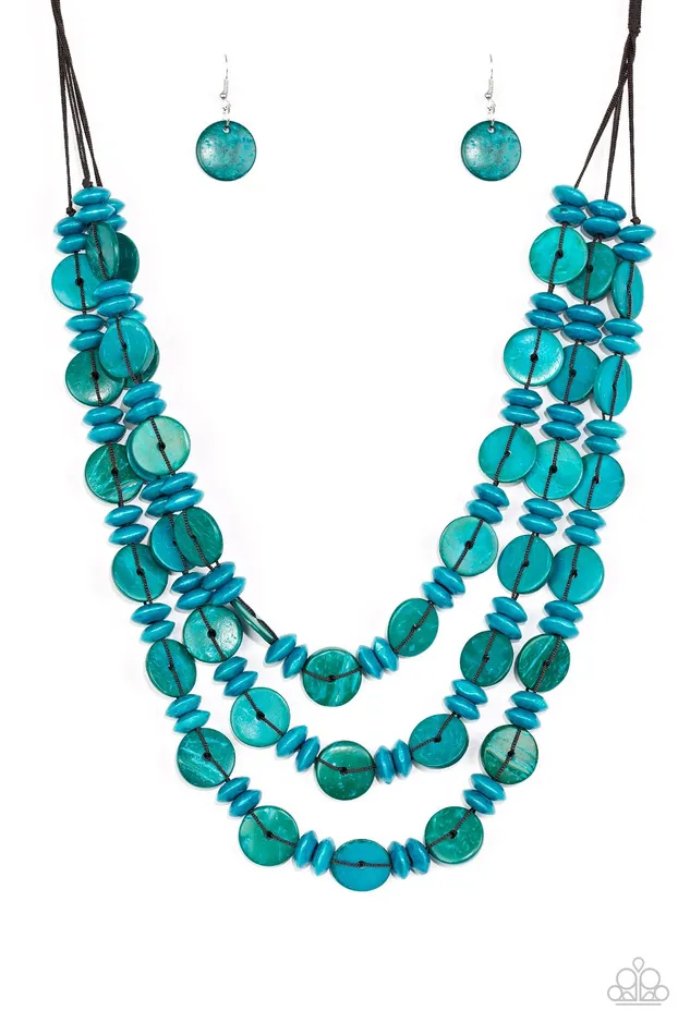 Necklaces Paparazzi Jewelry Paparazzi Necklace Barbados Bopper Blue