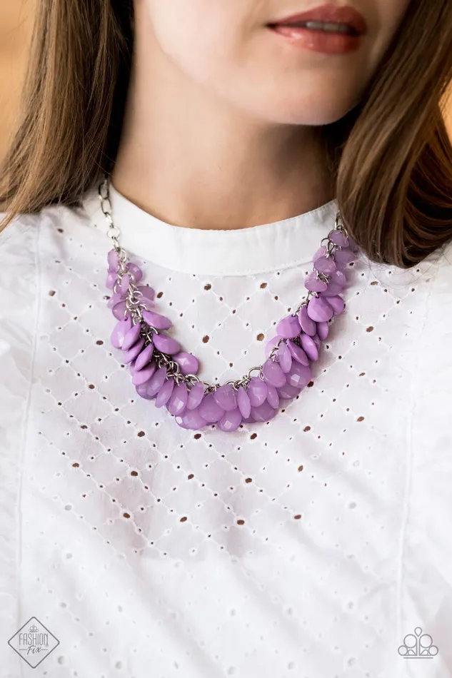 Necklaces Paparazzi Jewelry Paparazzi Necklace Colorfully Clustered Purple