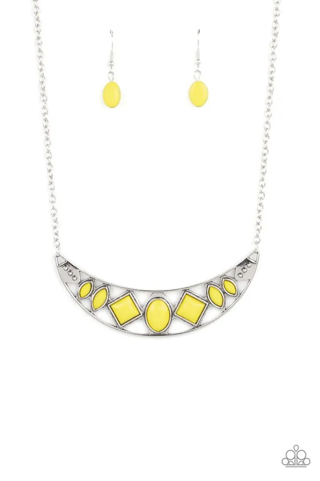 Necklaces Paparazzi Jewelry Paparazzi Necklace Emblazoned Era Yellow