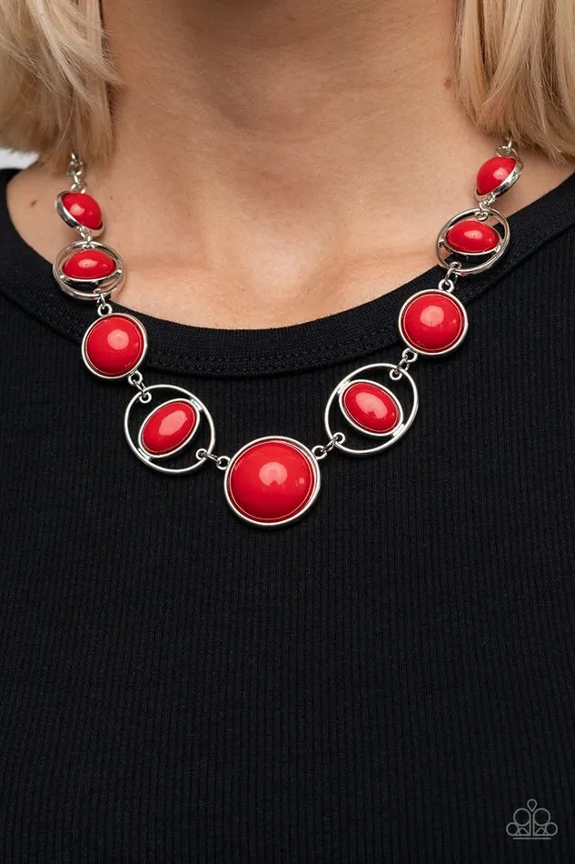 Necklaces Paparazzi Jewelry Paparazzi Necklace Eye of the BEADholder Red