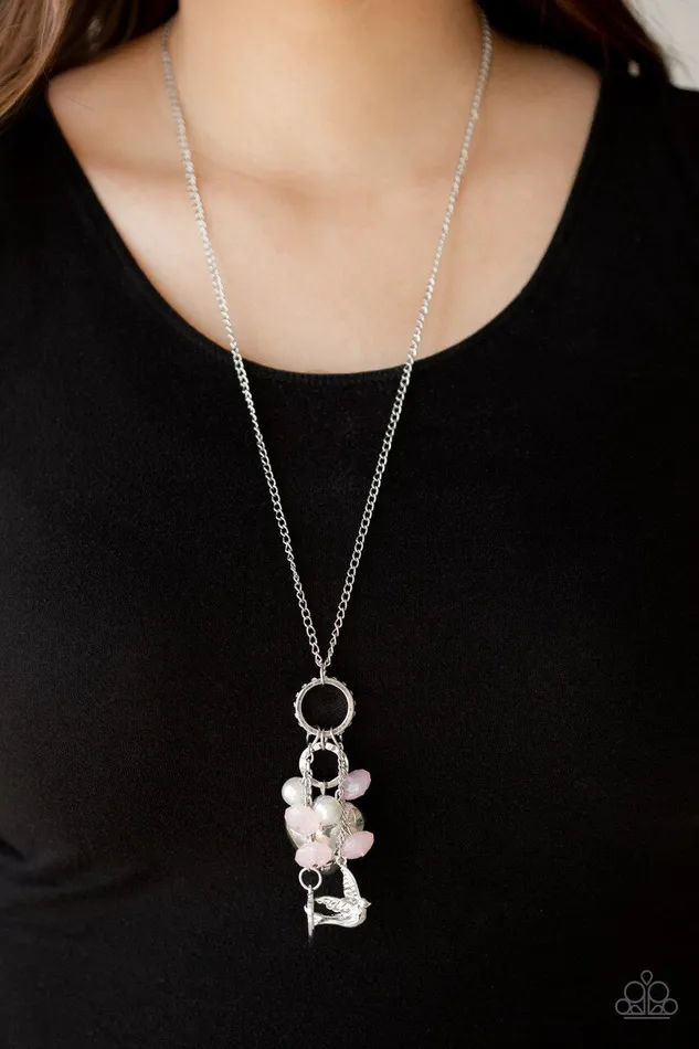Necklaces Paparazzi Jewelry Paparazzi Necklace I Will Fly Pink