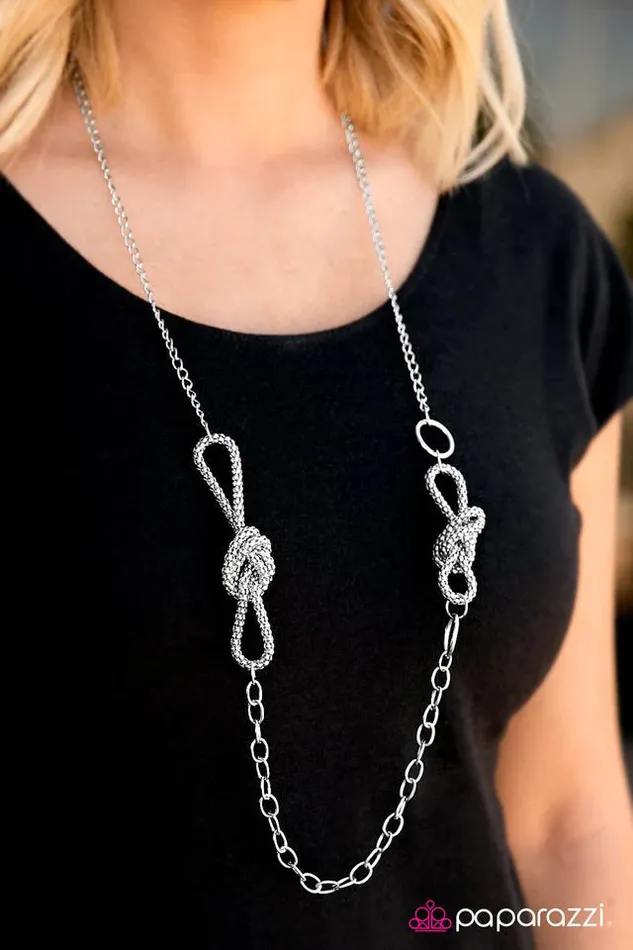 Necklaces Paparazzi Jewelry Paparazzi Necklace Its KNOT Me Its You Silver