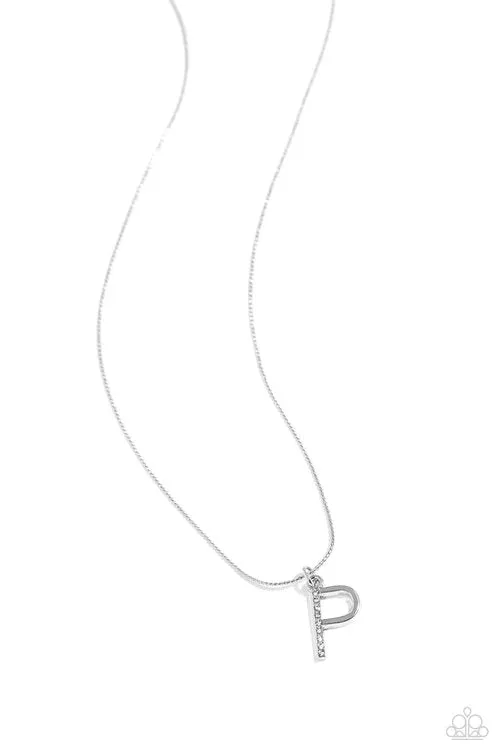 Necklaces Paparazzi Jewelry Paparazzi Necklace Letter of the Law White P White Necklaces Paparazzi Jewelry Paparazzi Necklace Letter of the Law White P White