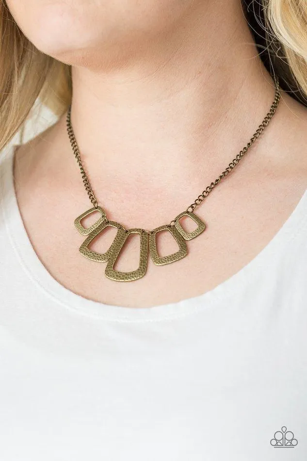 Necklaces Paparazzi Jewelry Paparazzi Necklace Nice FRAMEWORK Brass
