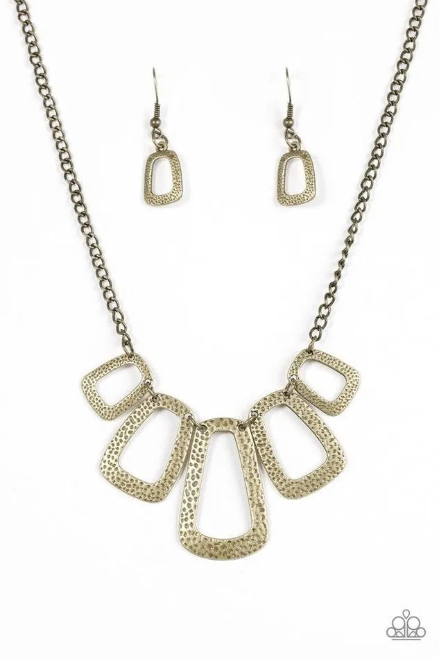 Necklaces Paparazzi Jewelry Paparazzi Necklace Nice FRAMEWORK Brass