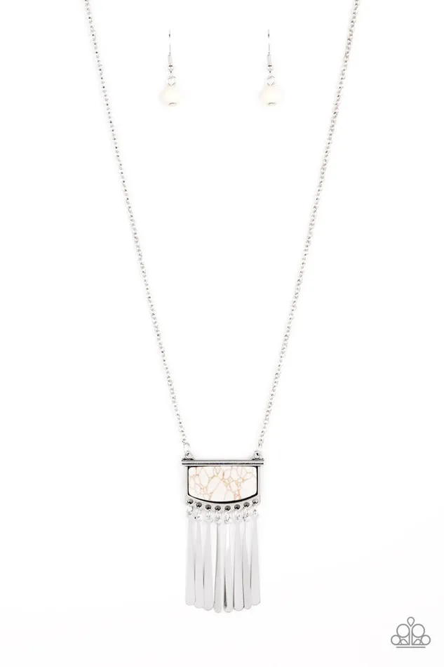 Necklaces Paparazzi Jewelry Paparazzi Necklace Plateau Pioneer White