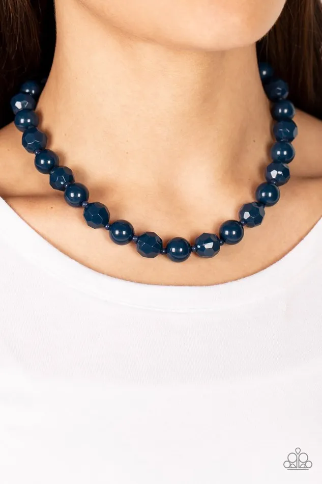 Necklaces Paparazzi Jewelry Paparazzi Necklace Popping Promenade Blue