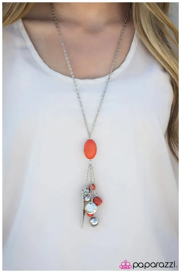 Necklaces Paparazzi Jewelry Paparazzi Necklace Rock Of Ages Orange