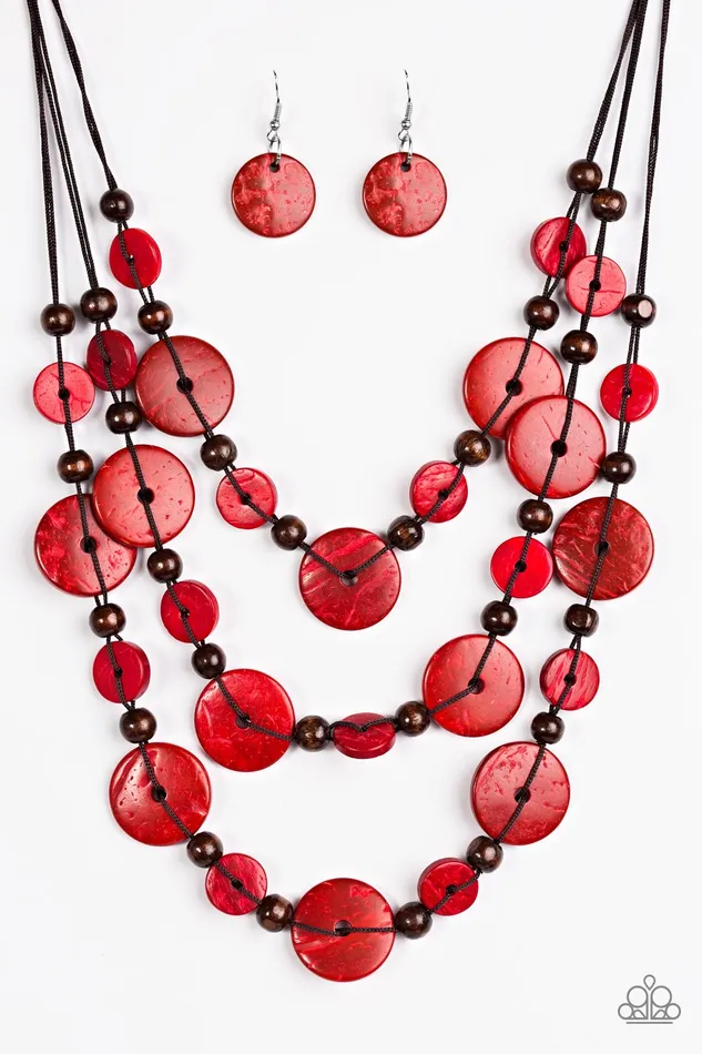 Necklaces Paparazzi Jewelry Paparazzi Necklace South Beach Summer Red