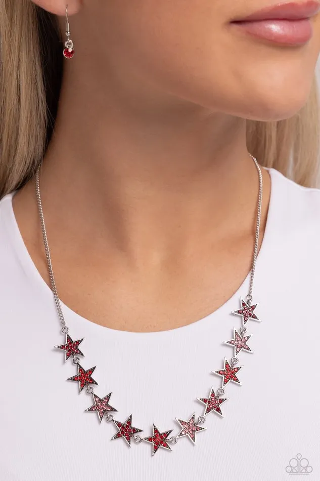 Necklaces Paparazzi Jewelry Paparazzi Necklace Star Quality Sensation Red