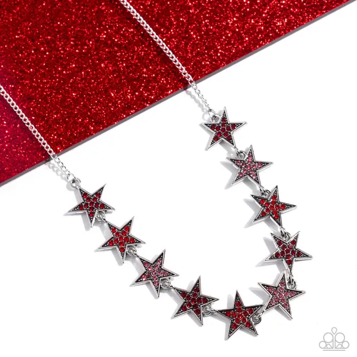Necklaces Paparazzi Jewelry Paparazzi Necklace Star Quality Sensation Red