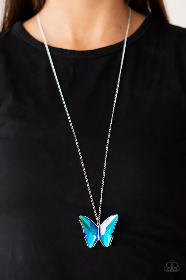Necklaces Paparazzi Jewelry Paparazzi Necklace The Social Butterfly Effect Blue