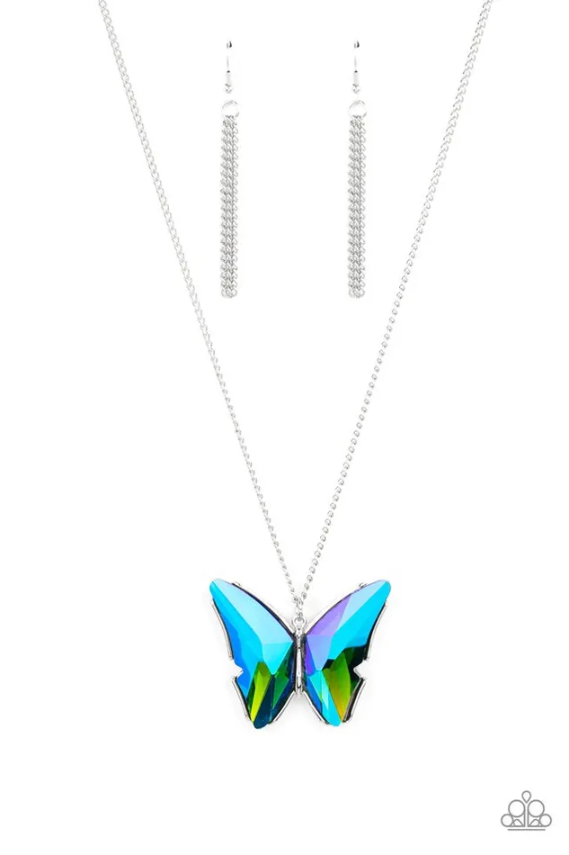 Necklaces Paparazzi Jewelry Paparazzi Necklace The Social Butterfly Effect Blue