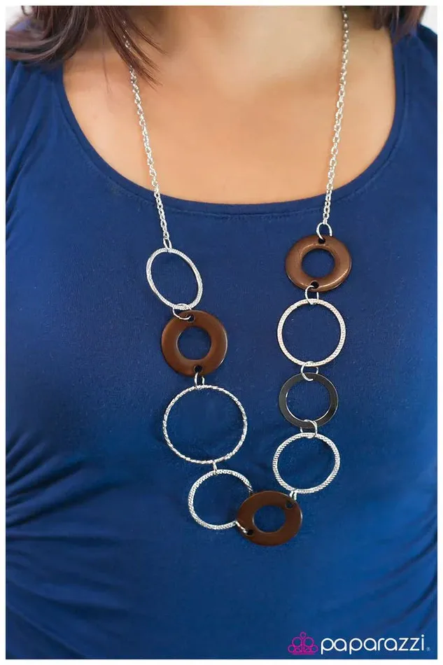 Necklaces Paparazzi Jewelry Paparazzi Necklace Three Ring Circus Brown