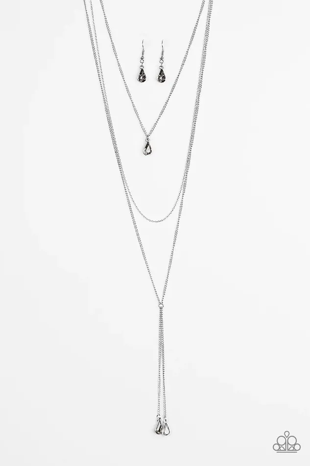 Necklaces Paparazzi Jewelry Paparazzi Necklace Typhoon Shimmer Silver
