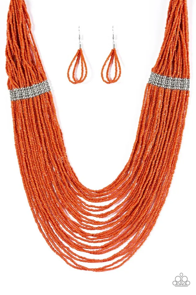 Necklaces Paparazzi Jewelry Paparazzi Necklace We Got The BEAD Orange