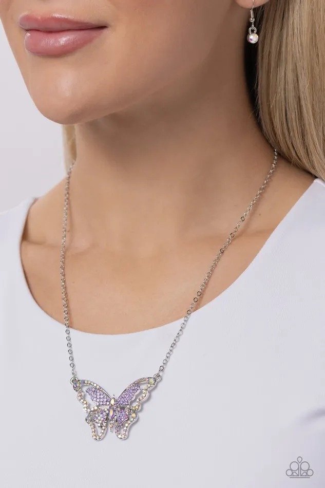 Necklaces Paparazzi Jewelry Paparazzi Necklace Weekend WINGS Purple