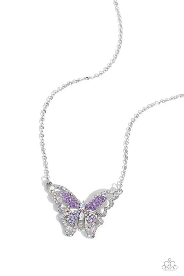 Necklaces Paparazzi Jewelry Paparazzi Necklace Weekend WINGS Purple