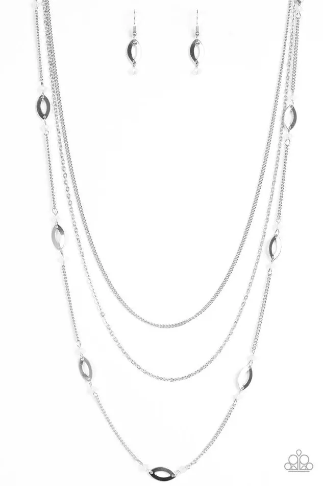 Necklaces Paparazzi Necklace Afternoon Glow White Paparazzi Jewelry