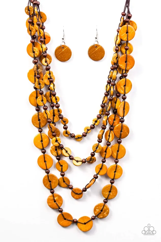 Necklaces Paparazzi Necklace Fiji Flair Orange Paparazzi Jewelry