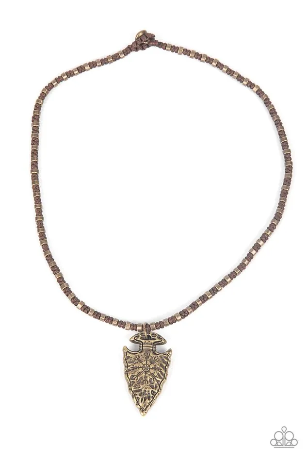 Necklaces Paparazzi Necklace Get Your ARROWHEAD in the Game Brass Paparazzi Jewelry Necklaces Paparazzi Necklace Get Your ARROWHEAD in the Game Brass Paparazzi Jewelry