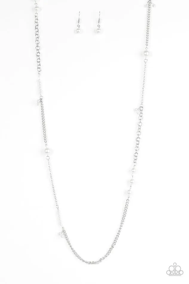 Necklaces Paparazzi Necklace I Stiletto Believe White Paparazzi Jewelry