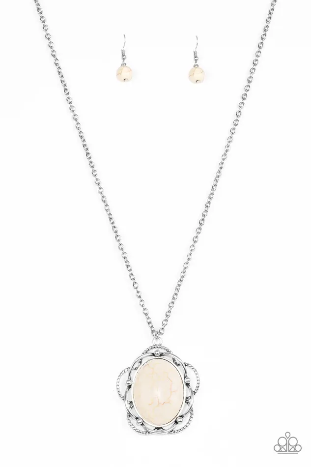 Necklaces Paparazzi Necklace Let Your Dreams Bloom White Paparazzi Jewelry