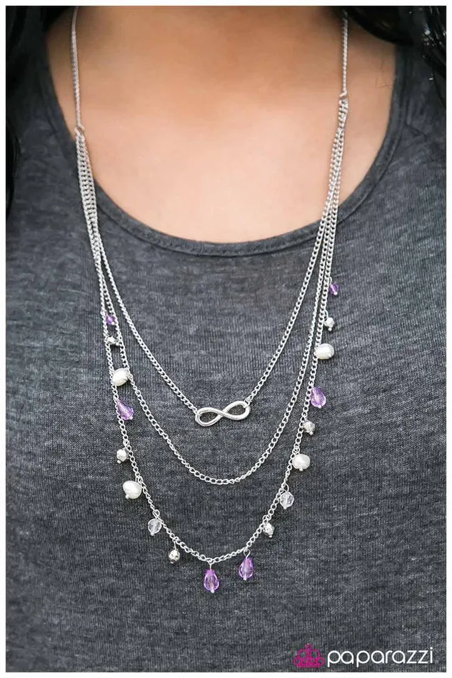Necklaces Paparazzi Necklace My End and My Beginning Purple Paparazzi Jewelry