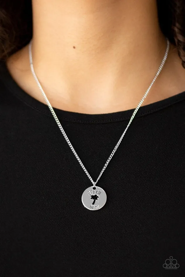 Necklaces Paparazzi Necklace Palm Tree Paradise Silver Paparazzi Jewelry