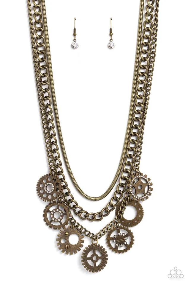 Necklaces Paparazzi Necklace Running Out of STEAMPUNK Brass Paparazzi Jewelry Necklaces Paparazzi Necklace Running Out of STEAMPUNK Brass Paparazzi Jewelry
