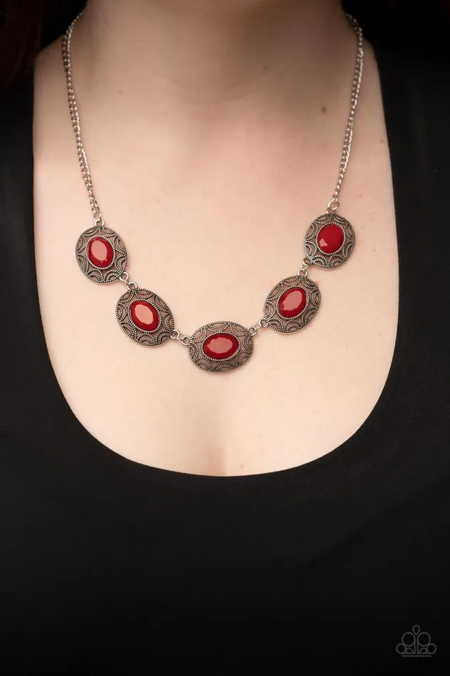Necklaces Paparazzi Necklace Sunshiny Shimmer Red Paparazzi Jewelry